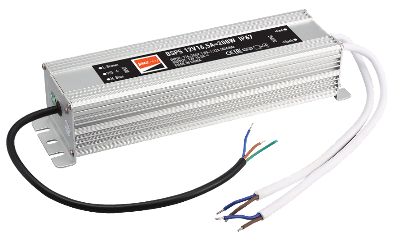 Драйвер для светодиодной ленты LED BSPS 12V16,5A=200W (new) влагозащищенный IP67 | 1016348A | Jazzway — Jazzway