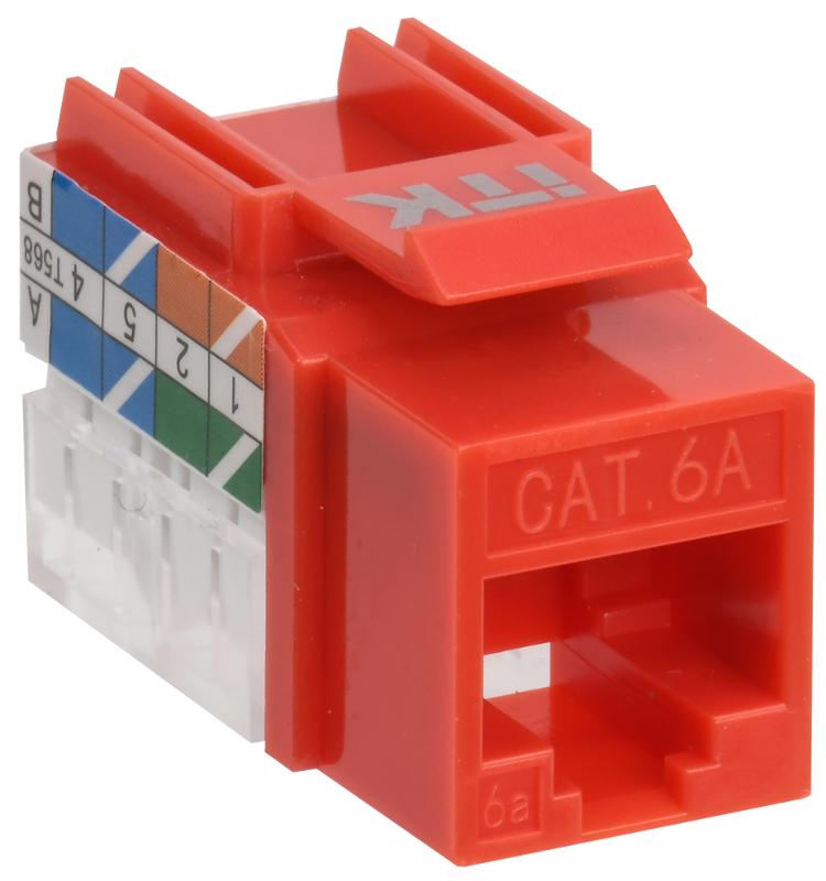 Модуль Keystone Jack кат.6A UTP 110 IDC 90град красный | CS1-1C6AU-11-04 | ITK — ITK