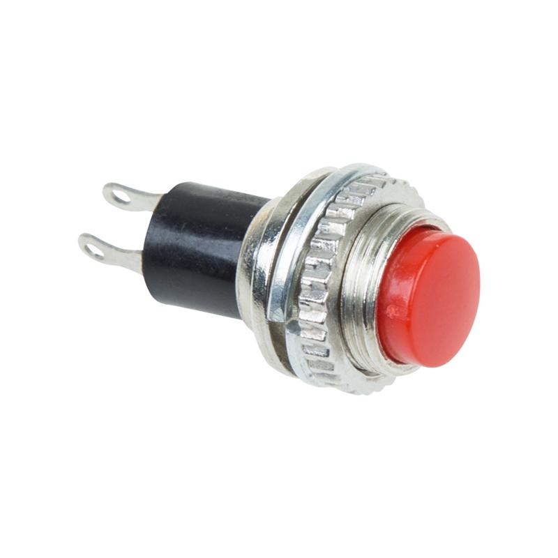 Выключатель-кнопка металл 220V 2А (2с) (ON)-OFF Ø10.2 красная Mini | 36-3331 | REXANT — REXANT