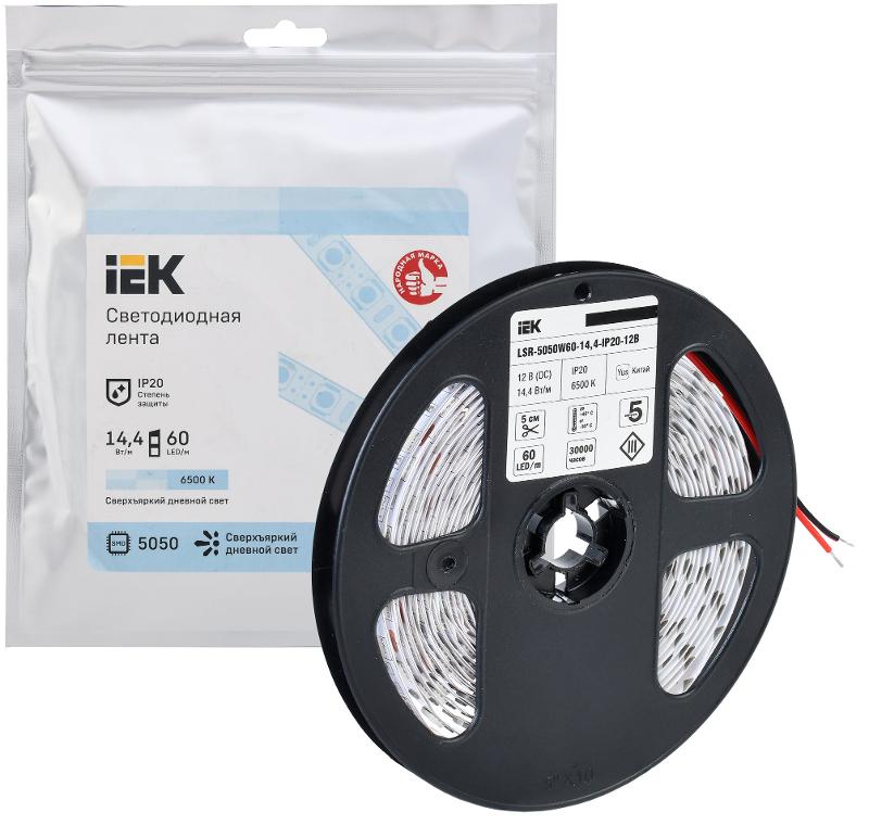 Лента светодиодная 5м LSR-5050W60-14,4-IP20-12В | LSR2-2-060-20-3-05 | IEK — миниатюра 2
