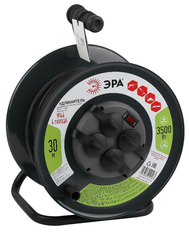Удлинитель силовой ЭРА RMx-4es-3x1.5-30m-IP44(KG) на м. катушке c/з 4 гн 30м КГ 3х1.5 | Б0046844 | ЭРА — миниатюра 1