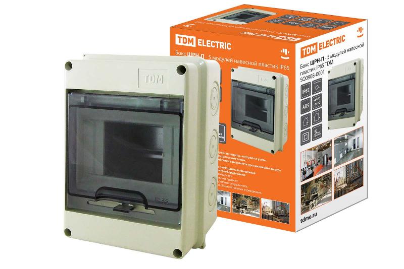 Бокс пластиковый навесной ЩРН-П-5 модулей IP65 | SQ0908-0001 | TDM — TDM ELECTRIC