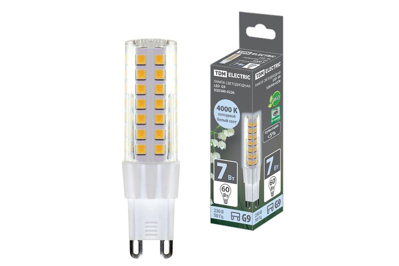 Лампа светодиодная G9-7 Вт-230 В-4000 К, SMD, 17,5x65,5 мм | SQ0340-0226 | TDM — TDM ELECTRIC