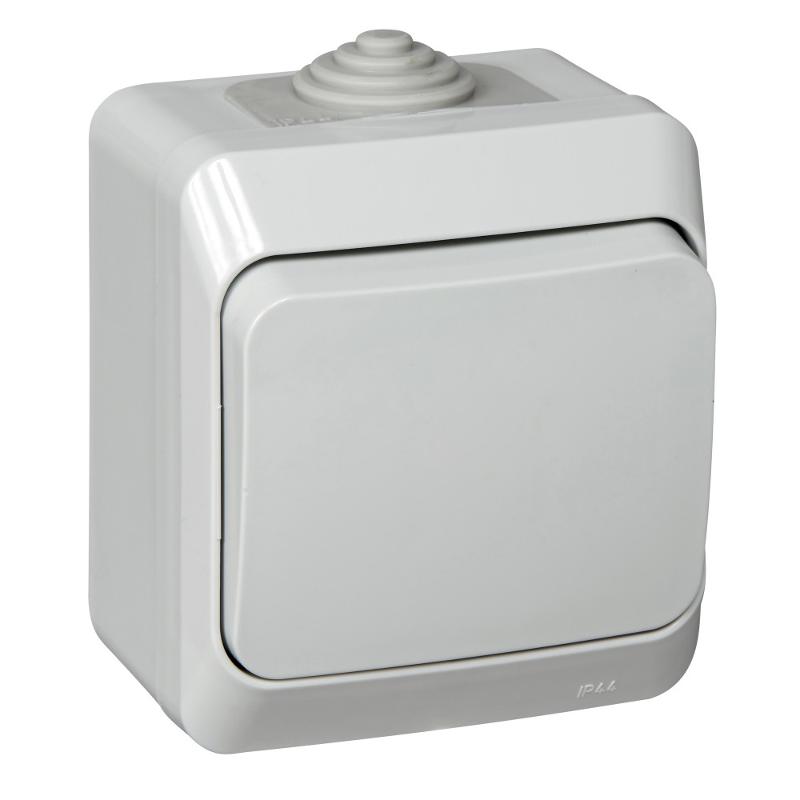 Этюд Серый О/У Выключатель 1-клавишный IP44 | BA10-041C | SE — Systeme Electric