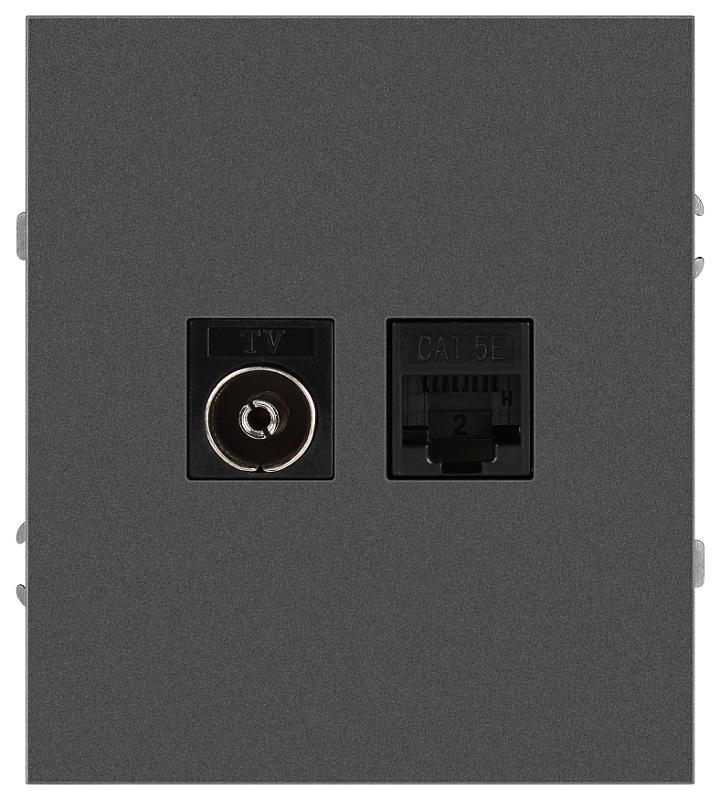 Розетка Arktik 16-3110-06 комбинированная RJ45+TV графит | Б0070499 | ЭРА — ЭРА (Энергия света)