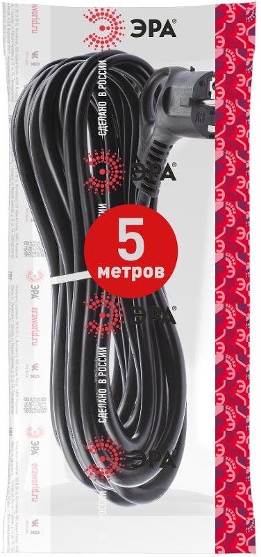 U-3x1-5m-B Шнур питания с вилкой с/з ПВС 3x1 5м черный (50/1000) | Б0048703 | ЭРА — миниатюра 2