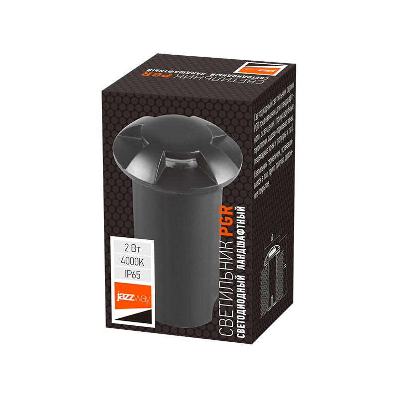 Светильник светодиодный садово-парковый венчающий  PGR R60/4 2w 4000K Black IP65 (грунтовый встраиваемый) | .5024885 | Jazzway — миниатюра 5