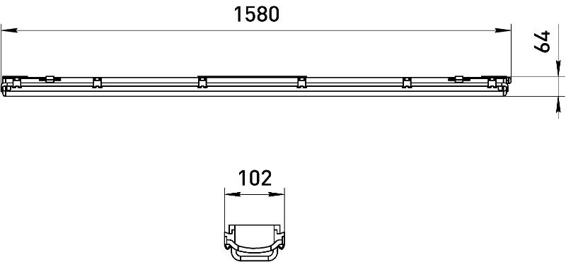Светильник промышленный под 2 светодиодные лампы T8 G13 1500мм IP65 SPP-101-0-002-150 | Б0043659 | ЭРА — миниатюра 2