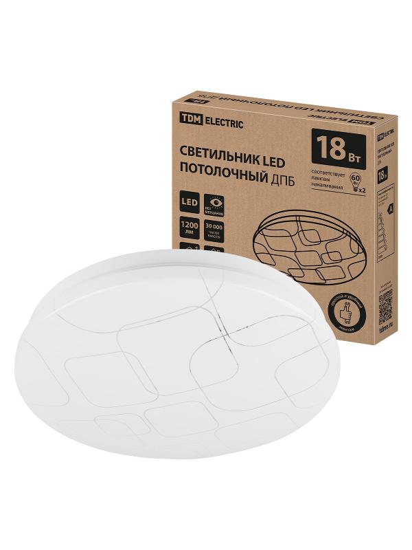 Светильник LED потолочный ДПБ 03, 18 Вт, 6000 К, Геометрия, | SQ0329-9012 | TDM — TDM ELECTRIC