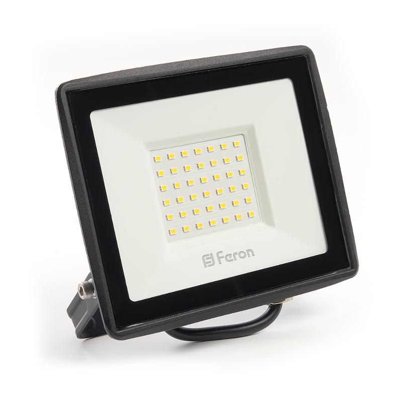 Прожектор светодиодный LL-921 2835 SMD 50W 4000K IP65 AC220V/50Hz, черный 167*198*28 мм | 29497 | FERON — Feron