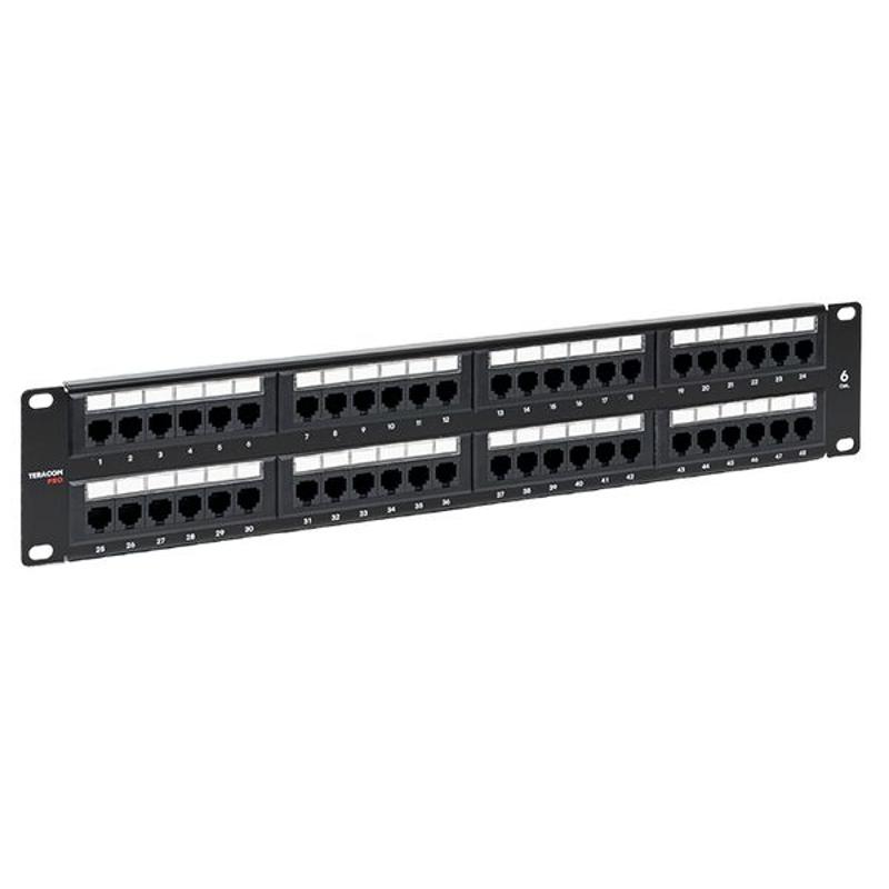 Патч-панель TERACOM PRO 19'' Cat.6 2U неэкранированная UTP 48 портов RJ-45 Dual IDC | TRP-PPNL-6UTP-2U48 | EKF — EKF