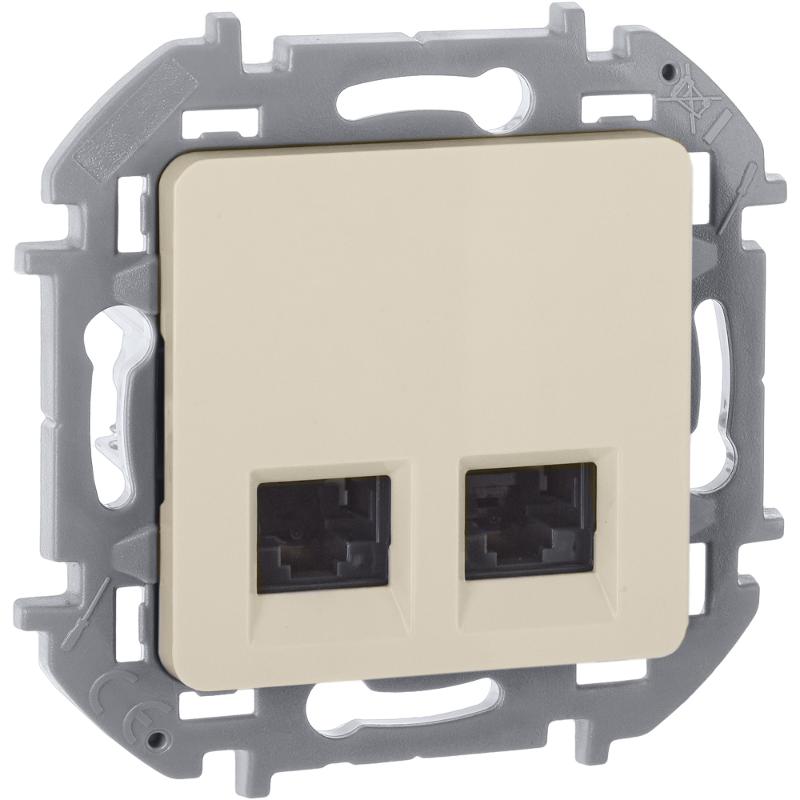 Inspiria Слоновая кость Розетка 2-ая компьютерная RJ45 С/У категория 6 UTP — миниатюра 6