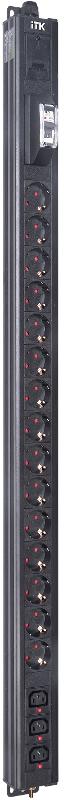 BASE PDU PV1111 24U 1ф 16А 15SCHUKO 3C13 2,6м SCHUKO | BS-PV12-15D-03C13-11 | ITK — фото 1 | Sento