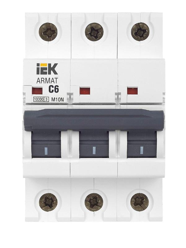 Выключатель автоматический трехполюсный M10N 3P C 6А 10кА ARMAT | AR-M10N-3-C006 | IEK — миниатюра 20