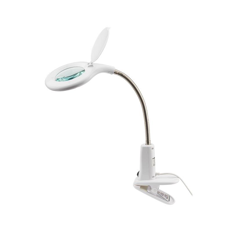 Лупа настольная 3D+12D с подсветкой 60 LED, прищепка, белая | 31-0244 | REXANT — REXANT