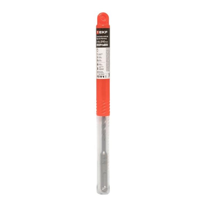 Бур по бетону SDS-plus 6х210 мм (4 резца)  Professional | db-6-210-4x4-ue | EKF — миниатюра 14