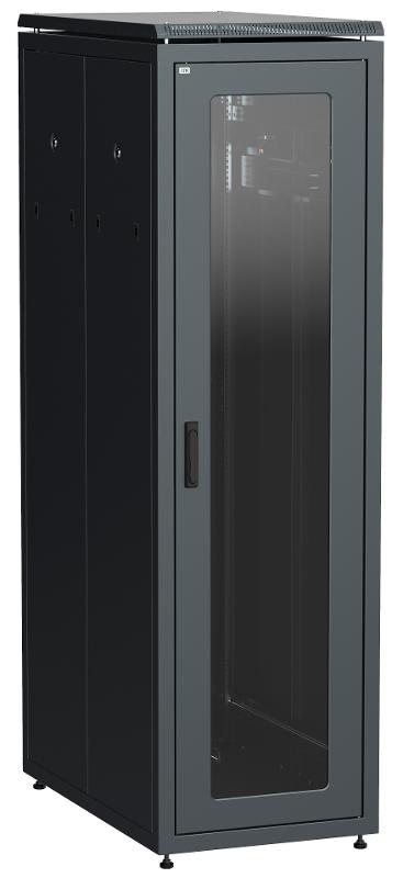 Шкаф сетевой 19" LINEA N 33U 600х1000 мм стеклянная передняя дверь, задняя перфорированная черны | LN05-33U61-GP | ITK — ITK