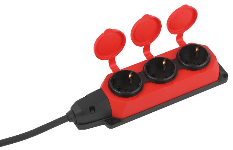 Удлинитель силовой UK-3e-3x1,5-5m-IP44(KG) с заземлением 3 розетки каучук 5м КГ 3х1,5мм2 IP44 | Б0057579 | ЭРА — миниатюра 4
