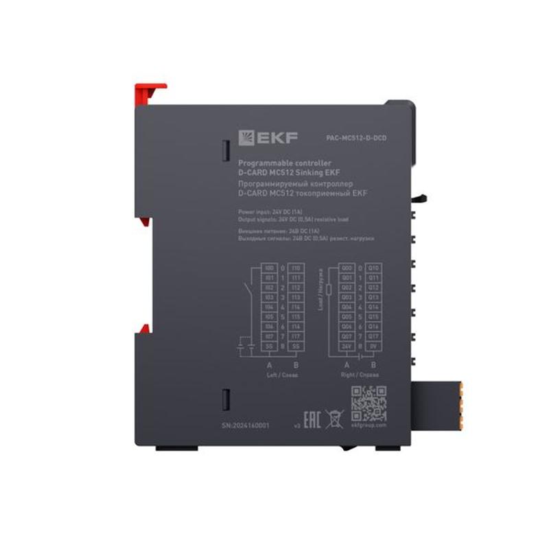 Контроллер программируемый логический (ПЛК) MC612 токоподающий D-CARD |PAC-MC612-S-DCD | EKF — миниатюра 3
