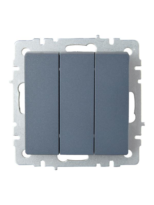 BRITE Выключатель 3-клавишный 10А ВС10-3-0-БрМ маренго | BR-V30-0-10-K35 | IEK — миниатюра 2