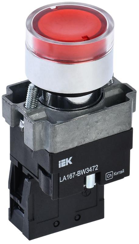 Кнопка LA167-BW3472 d=22мм RC 1р с подсвет. красная | BBT20-BW3472-2-12-67-K04 | IEK — IEK (ИЭК)