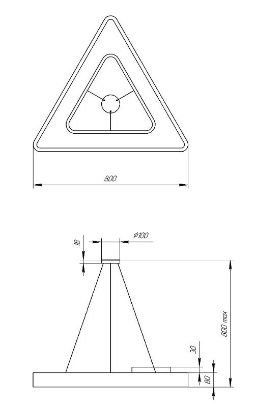 Светильник светодиодный Geometria Delta SPO-154-B-40K-042 42Вт 4000К 2300Лм IP40 800*800*80 черный подвесной | Б0050581 | ЭРА — миниатюра 3
