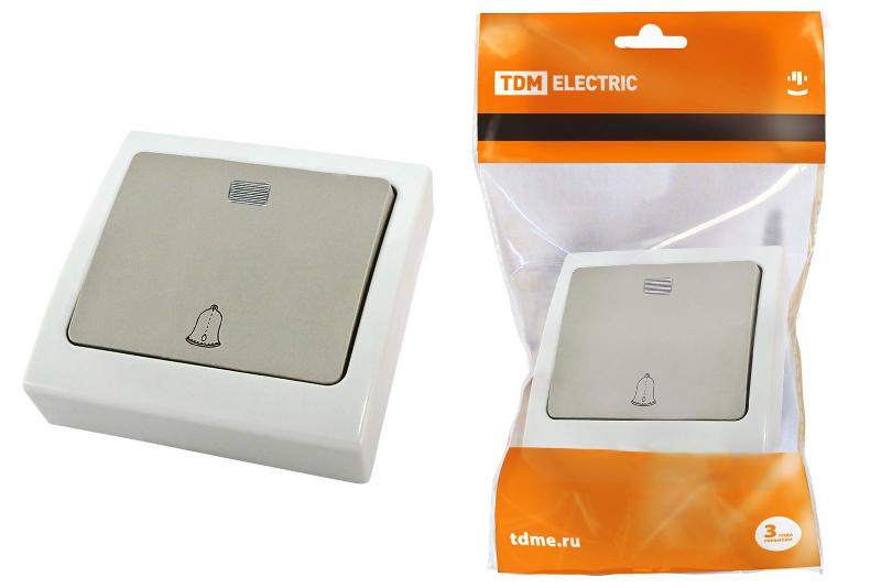 Кнопка звонковая с подсветкой скрытой установки IP54 6A "Вуокса" TDM | SQ1803-0107 | TDM — фото 1 | Sento