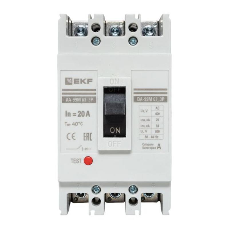 Выключатель автоматический ВА-99М 63/20А 3P 25кА EKF Basic | mccb99-63-20m | EKF — миниатюра 10