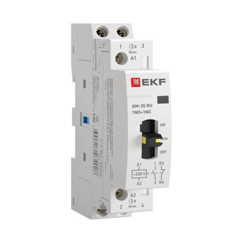 Контактор модульный КМ РУ 25А 1NO+1NC (1 мод.) EKF PROxima | km-1m-25-11 | EKF — миниатюра 28