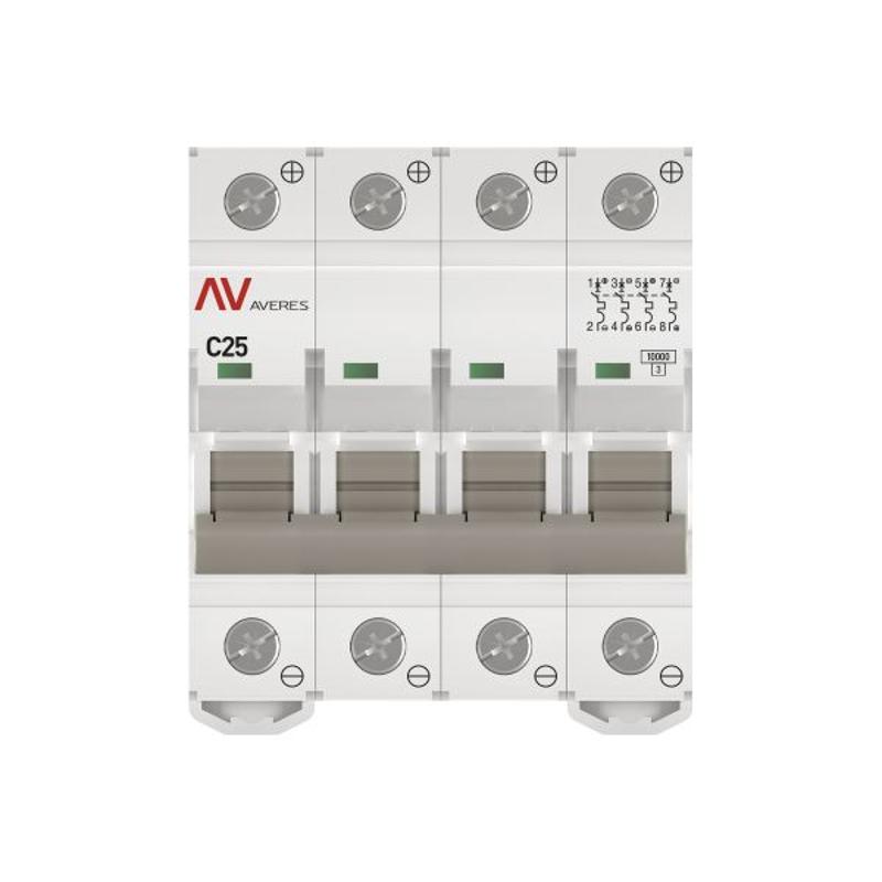 Выключатель автоматический AV-10 DC 4P 25A (C) 10kA  AVERES |mcb10-DC-4-25C-av| EKF — миниатюра 9