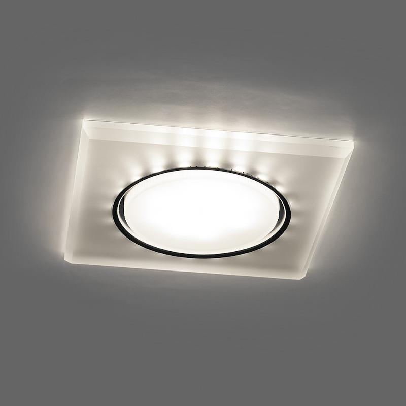 Светильник потолочный встраиваемый под лампу GX53 CD5022 20LED*2835 SMD 4000K, 15W GX53, без лампы, белый матовый квадрат | 32661 | FERON — миниатюра 2