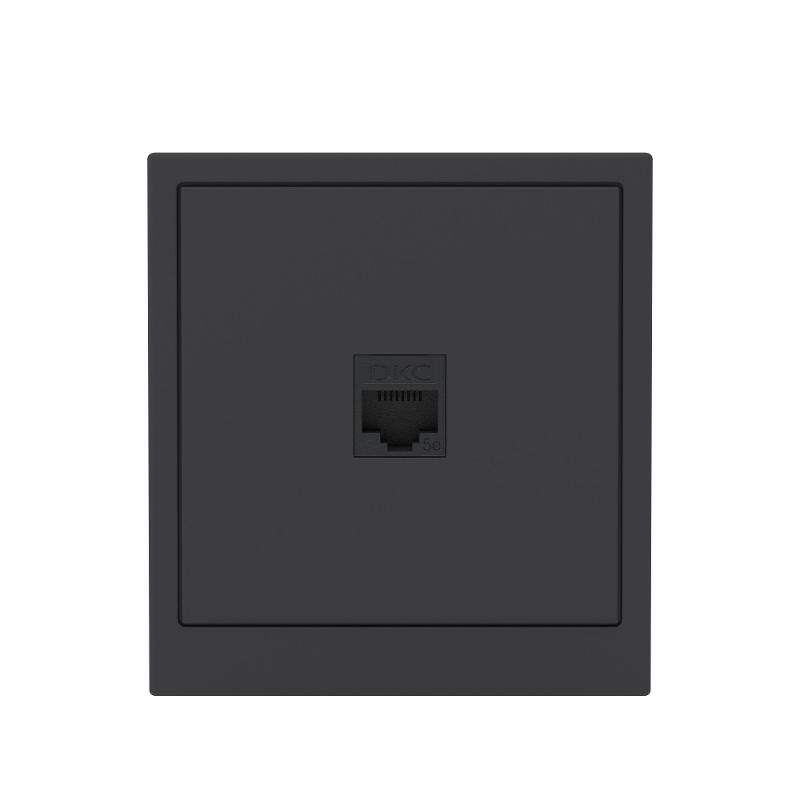 Компьютерная розетка RJ-45 без шторки, кат.5е одинарная, KANT, черный уголь | 7012663 | DKC — миниатюра 6