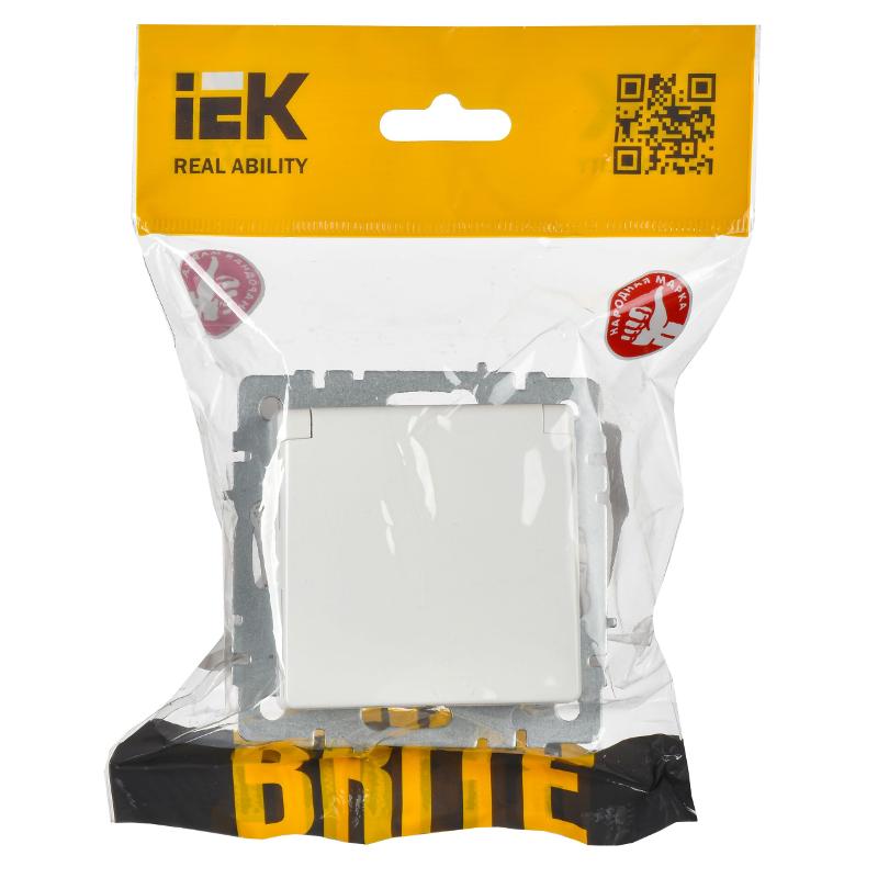 BRITE Розетка с заземлением со шторками с кр. 16А IP44 РСбш10-3-44-БрБ белый | BR-R16-16-44-K01 | IEK — миниатюра 2