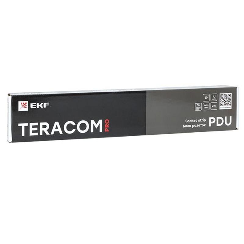 Блок розеток PDU TERACOM PRO 19" 1U 16А/250В 8 розеток Schuko 2 метра сечение 3x1,5 мм2 | TRP-HPD-LS-16A-8SH-2MSH | EKF — миниатюра 21