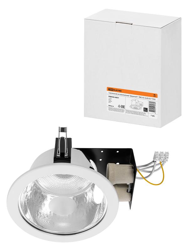 Светильник встраиваемый под лампу ЛВО 05 Downlight 2х20Вт КЛЛ Е27 IP20 | SQ0342-0031 | TDM — TDM ELECTRIC