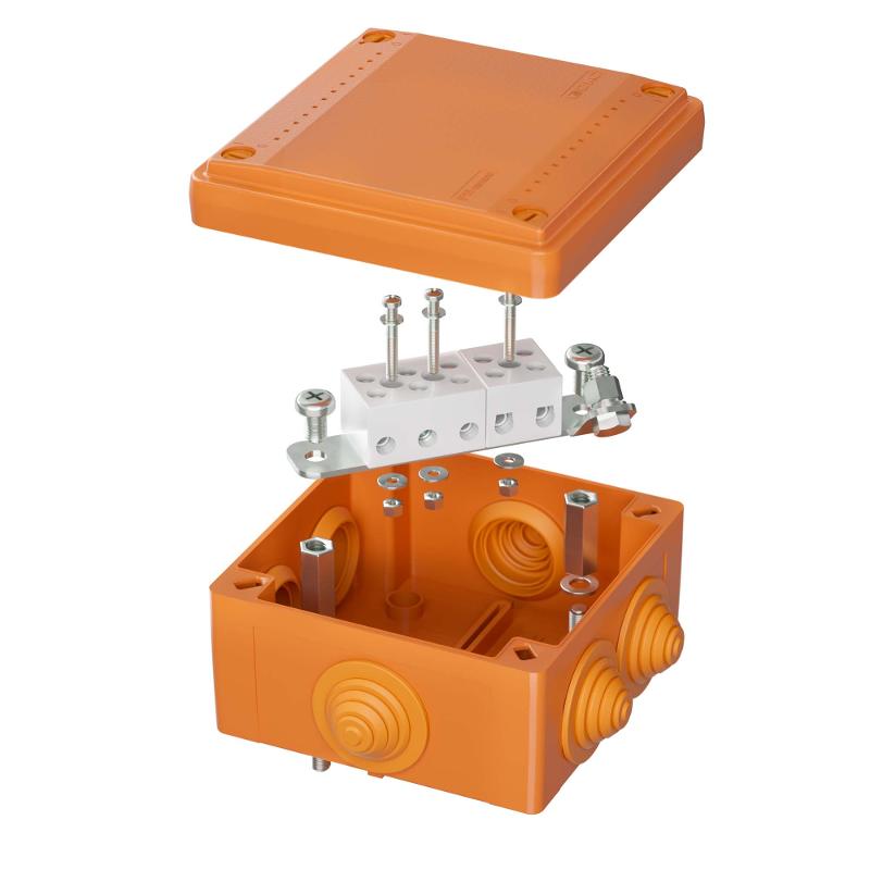 Коробка распределительная пластиковая FS огн., IP56,100х100х50мм, 5р, 450V,20A,10мм.кв с кабельными вводами и клеммниками | FSB11510 | DKC — DKC (ДКС)