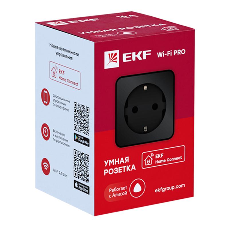 Розетка умная Wi-Fi PRO черн. HomeConnect | RCS-2-WF | EKF — миниатюра 3