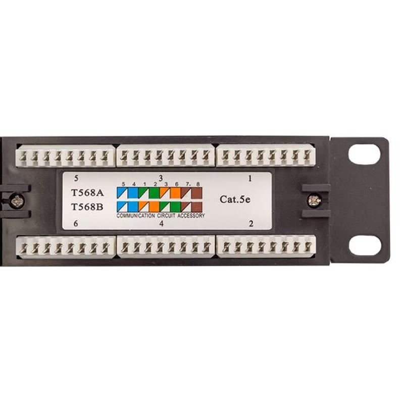 Патч-панель TERACOM 19'' Cat.5E 1U неэкранированная UTP 24 порта RJ-45 110 IDC | TRC-PPNL-5EUTP-1U24 | EKF — миниатюра 3