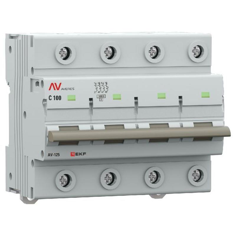 Выключатель автоматический AV-125 4P 100A (D) 10kA AVERES |mcb125-4-100D-av| EKF — миниатюра 8