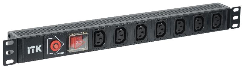 PDU 7 розеток C13, с выкл. и защ. от перенапр, без шнура | PH13-7C133 | ITK — ITK