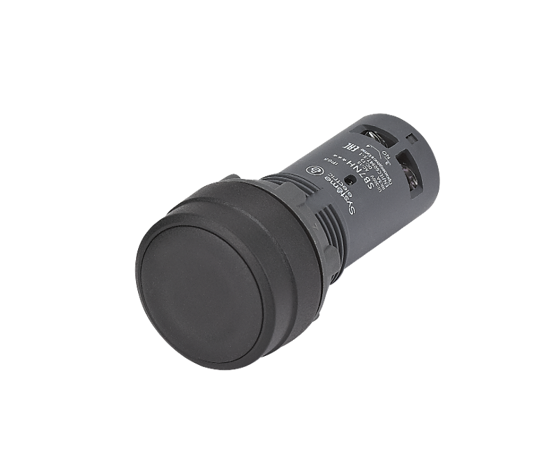 Кнопка SB7 моноблочная 22мм черная с фиксацией, пластик, 1НО, IP65 | SB7NH21 | SE — Systeme Electric