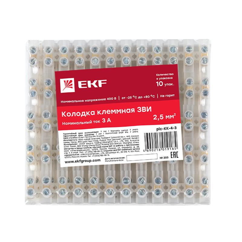 Клеммная колодка полиэтилен 0,5-2,5(4) мм2 3А 12 секций (уп. 10 шт.) EKF | plc-KK-4-3 | EKF — миниатюра 4