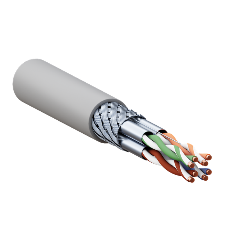 Кабель витая пара TERACOM CS Cat.6A S/FTP 4 пары solid 0,57мм оболочка LSZH нг(А)-HF цвет серый (упак. 305м) | TRCS-6ASFP-04LSH-GY-IN3 | EKF — EKF