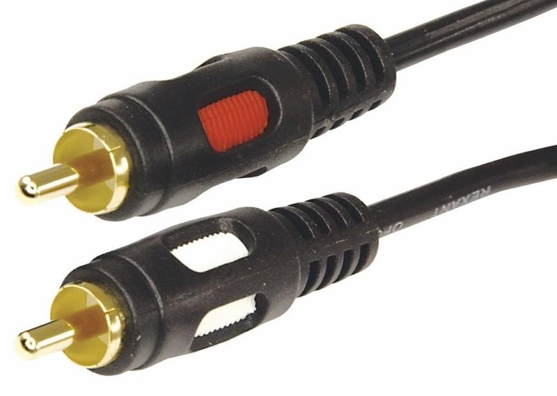 Шнур 2 RCA - 2 RCA, длина 1,5 метра, черный (GOLD) | 17-0143 | REXANT — REXANT