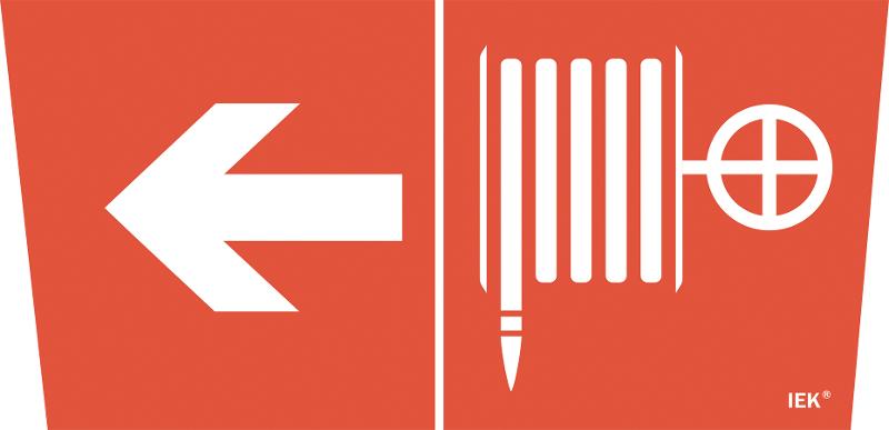 Пиктограмма (наклейка) "Пож. кран/стрелка налево" ССА 5043 | LPC10-1-31-28-PKNAL | IEK — миниатюра 1