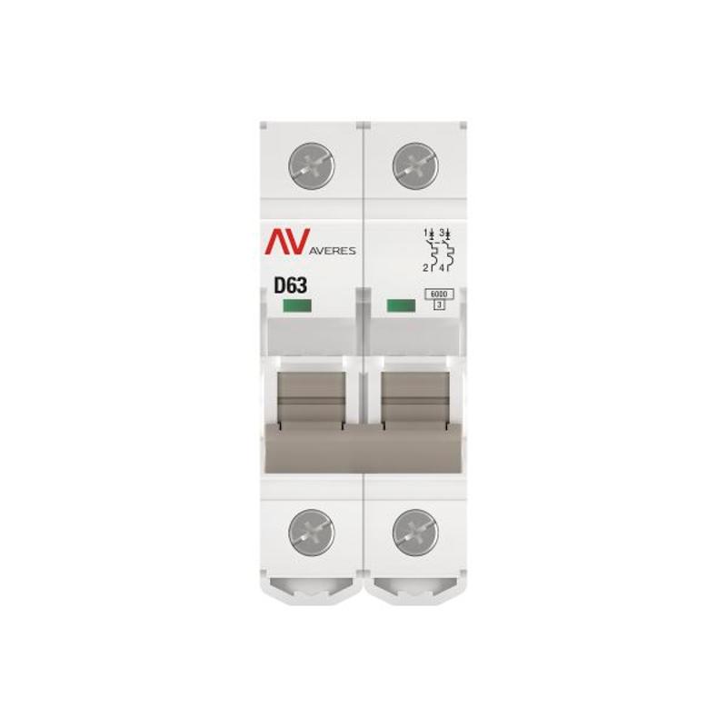Выключатель автоматический двухполюсный AV-6 63А D 6кА AVERES | mcb6-2-63D-av | EKF — миниатюра 8