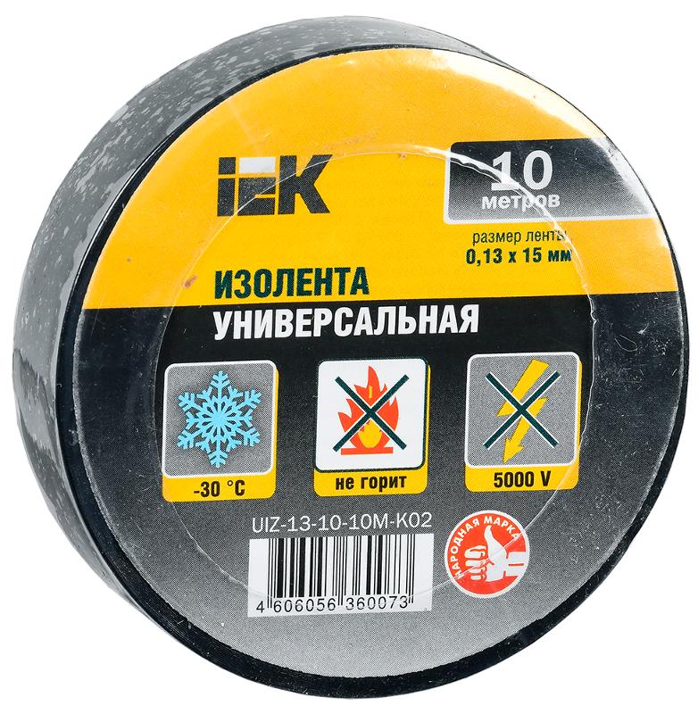 Изолента 0,13х15 мм черная 10 метров | UIZ-13-10-10M-K02 | IEK — IEK (ИЭК)