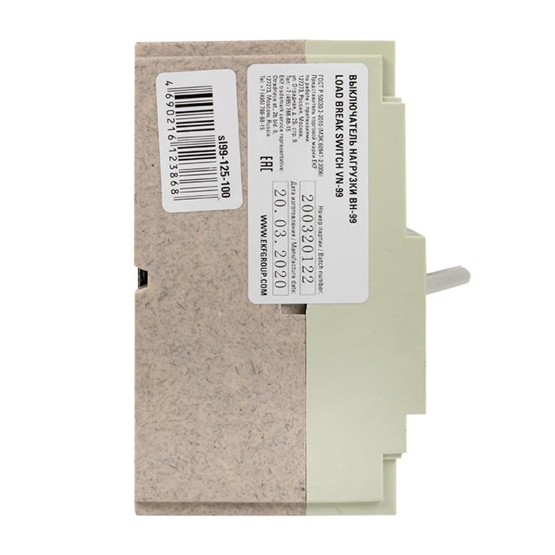 Выключатель нагрузки ВН-99 125/100А 3P EKF PROxima | sl99-125-100 | EKF — миниатюра 3