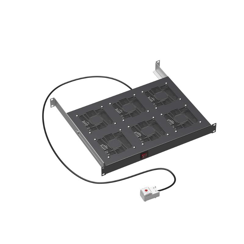 Вентиляторный модуль 19", 6 вент. с термостатом RAL 9005 | R519VSIT6FTB | DKC — миниатюра 1