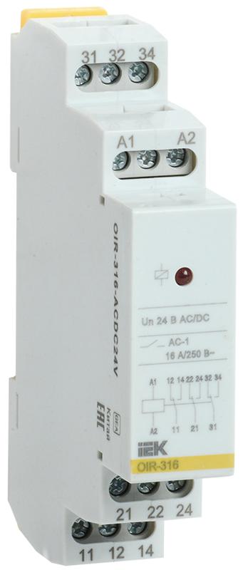 Промежут. реле.OIR 3 конт (16А). 24 В AC/DC | OIR-316-ACDC24V | IEK — фото 1 | Sento